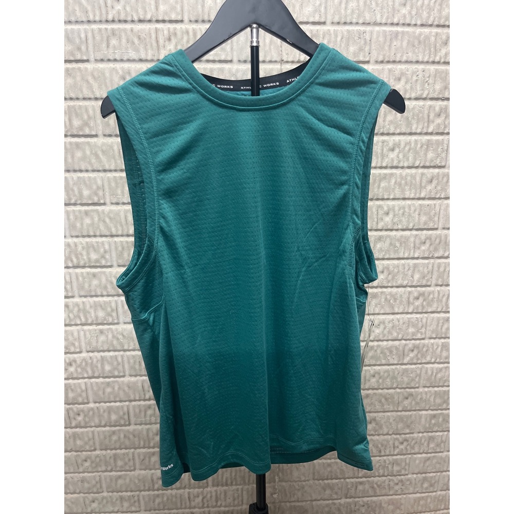 Athletic Works Mens Mixed Media Muscle Tank Teal Cistern AW2610016268 Size M NWT